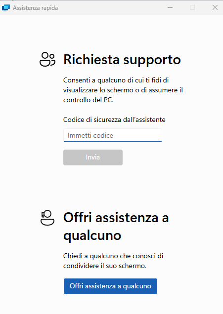 Assistenza rapida Windows 10 e Windows 11