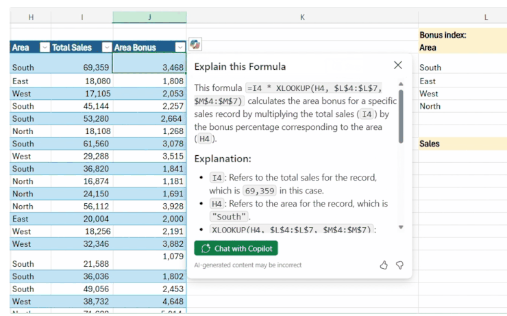 COPILOT spiegazione formule Excel complesse