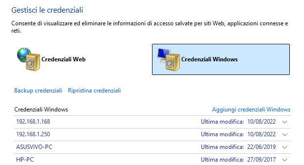 Connessione SMB credenziali Windows 11
