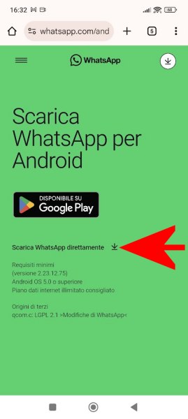Download WhatsApp per Android aggiornato ultima versione