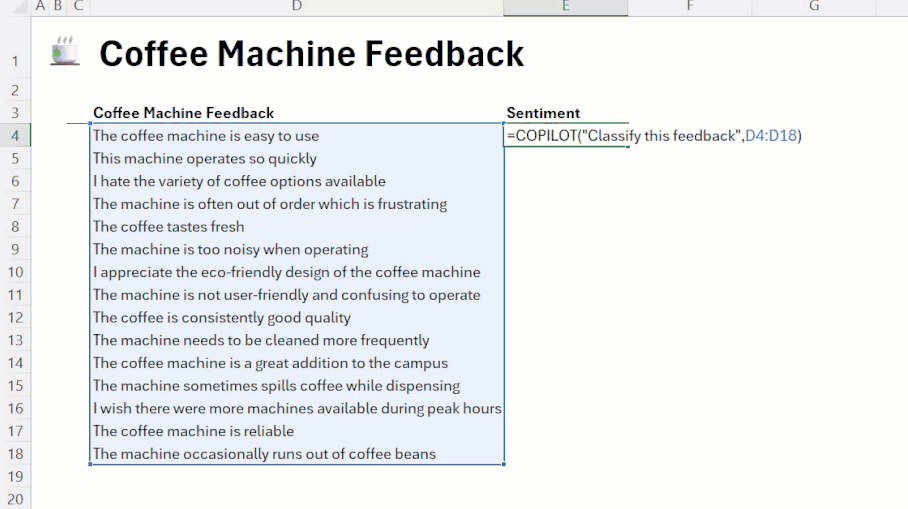 Elaborazione dati Excel con AI grazie alla funzione COPILOT