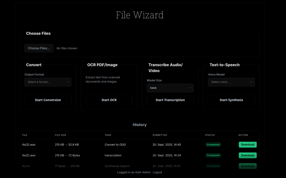 Convertire file, digitalizzare documenti, attivare OCR, trascrivere audio con File Wizard