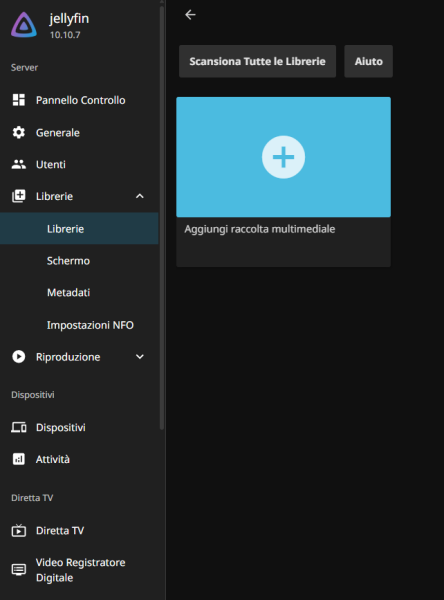 Interfaccia Jellyfin server