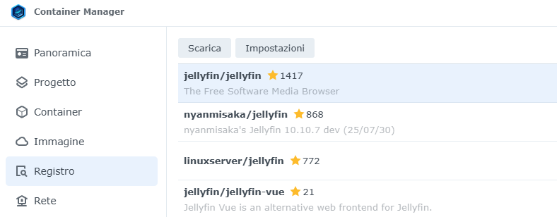 Jellyfin su container Docker