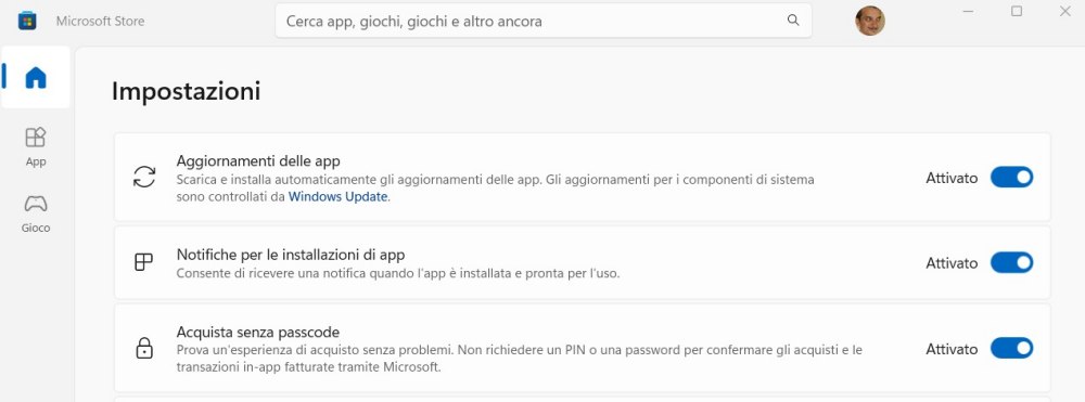 Microsoft Store, disattivare aggiornamenti app automatici