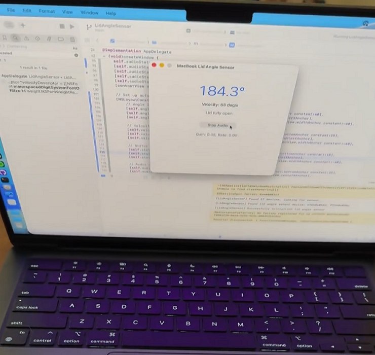 Monitor MacBook, sensore angolo apertura
