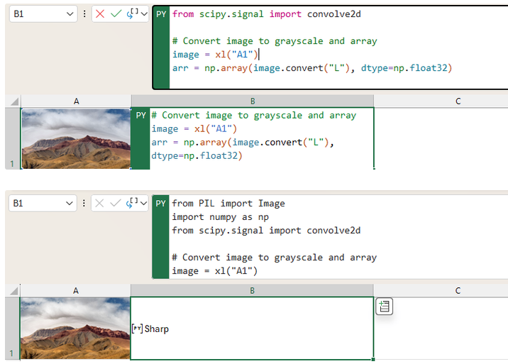 Elaborazione immagini Excel con Python