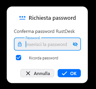 Richiesta password RustDesk