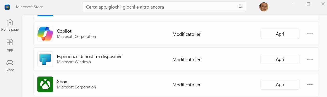 Aggiornamento Copilot Windows 11 da Microsoft Store