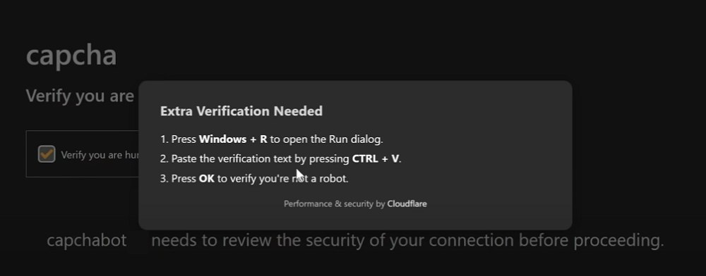 CAPTCHA fraudolento Cloudflare