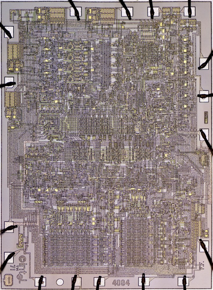 Die Intel 4004 visto al microscopio