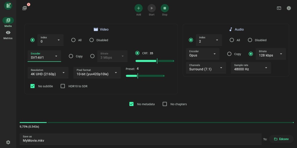 Edconv: arriva la GUI per FFmpeg