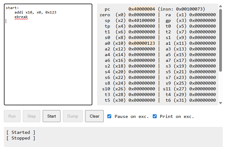 Emulatore assembly RISC-V