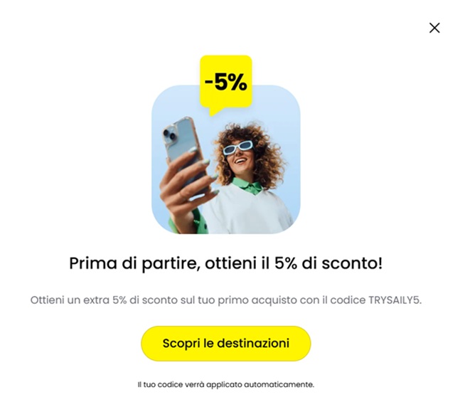 esim saily extra sconto 5 per cento