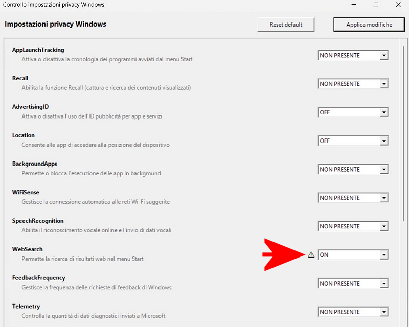 Windows Update modifica le impostazioni privacy in Windows 11