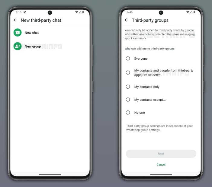 Interoperabilità chat WhatsApp