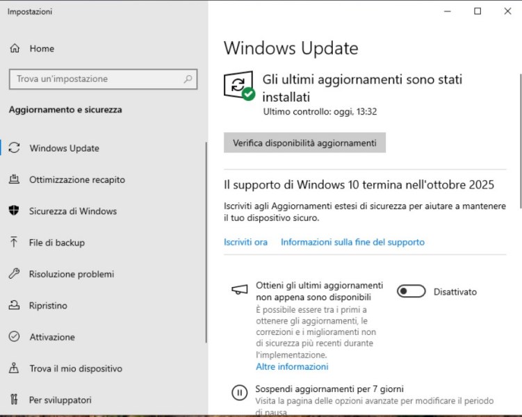 Iscrizione programma ESU Windows 10