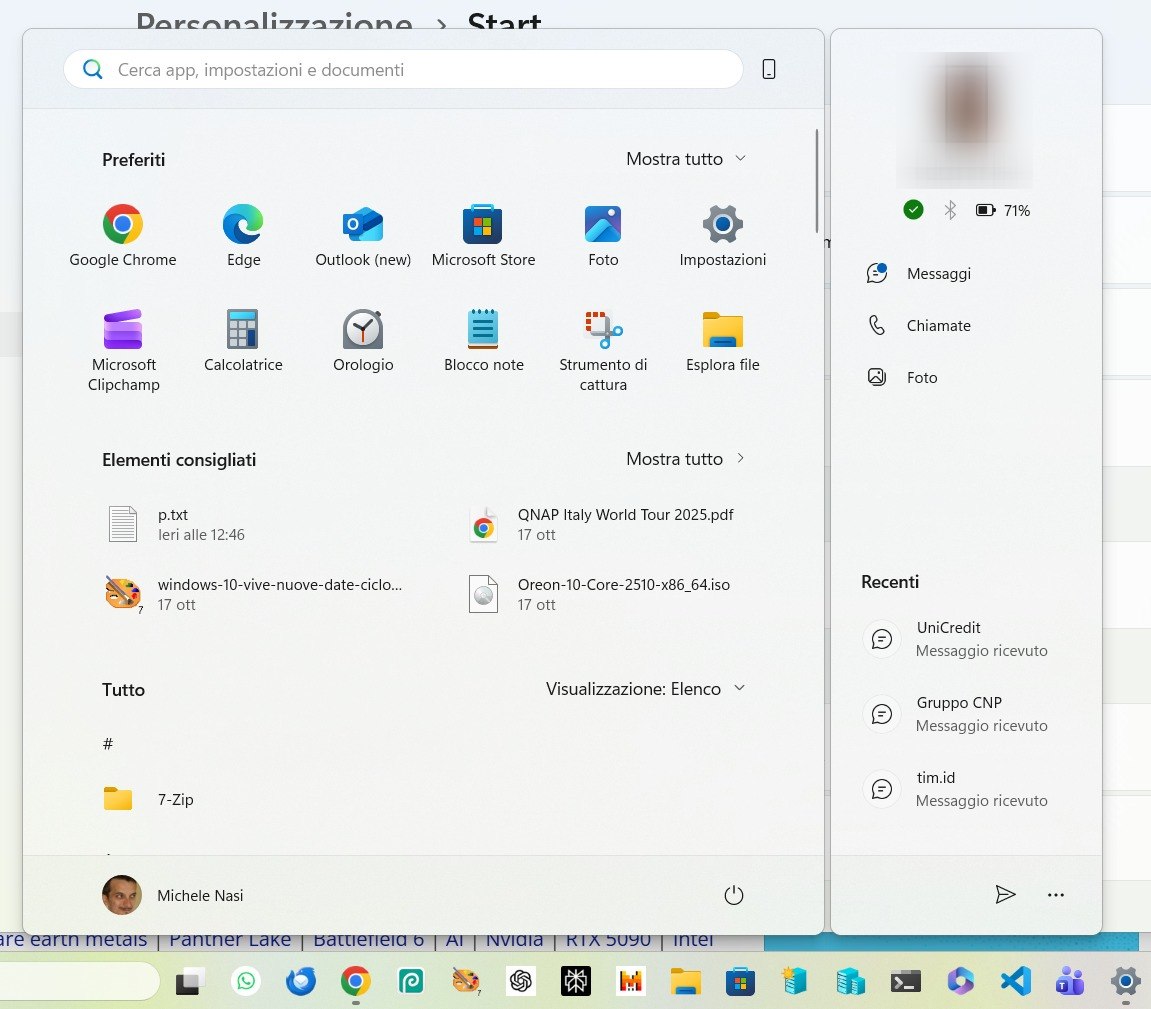 Nuovo menu Start Windows 11