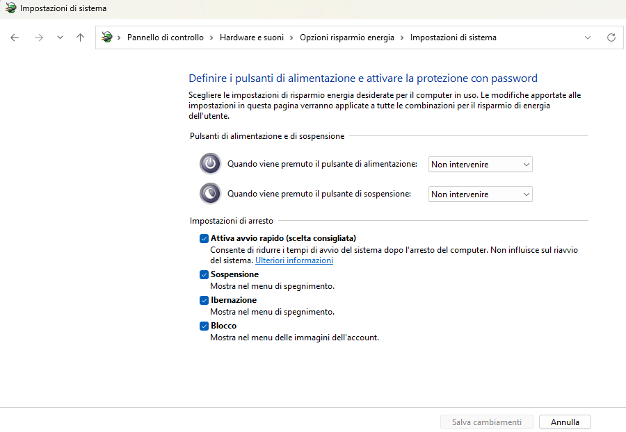 Risparmio energia Pannello di controllo Windows 10 e Windows 11