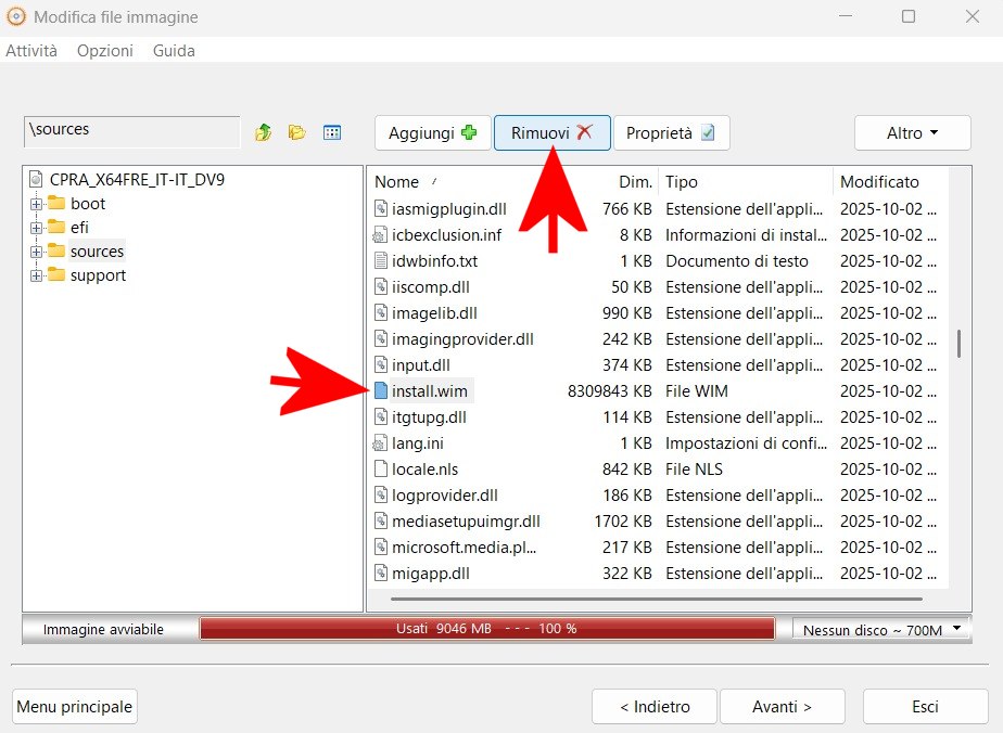 Personalizzazione ISO Windows 11 con Anyburn