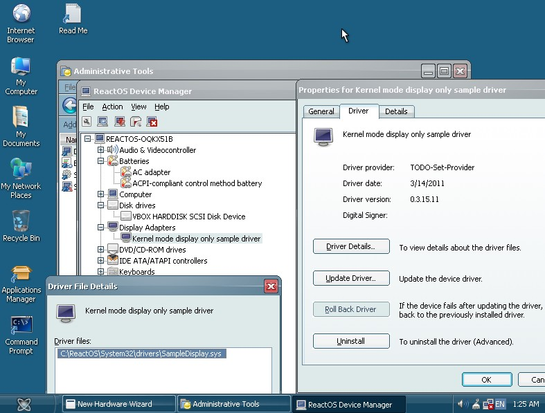 Primo driver WDDM per ReactOS