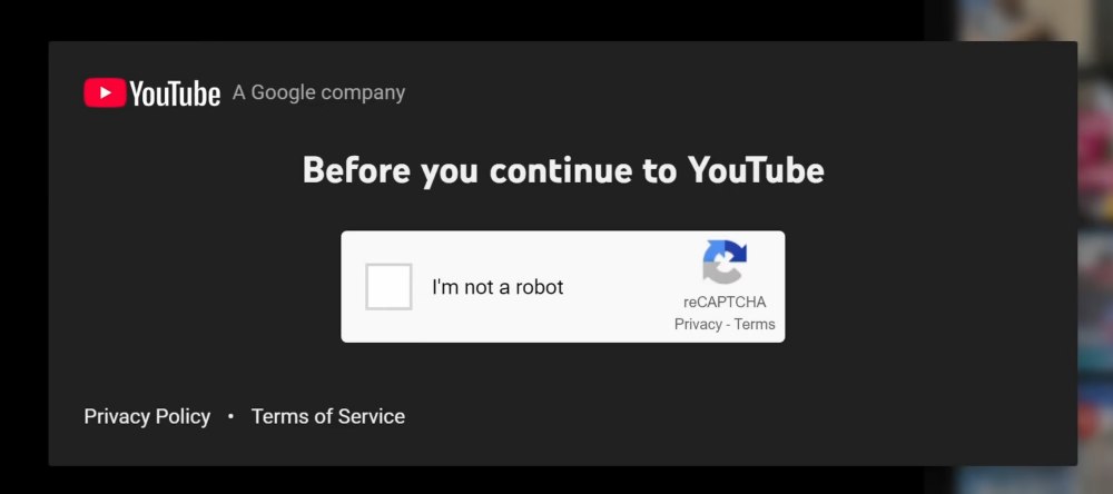 CAPTCHA fake YouTube