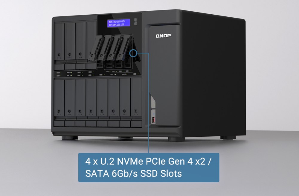 Storage QNAP TVS-AIh1688ATX: hard disk e SSD