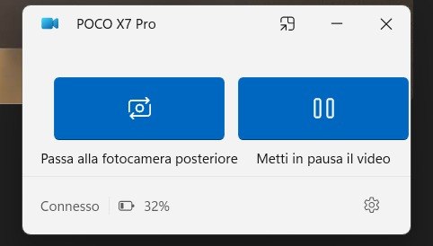 Gestione acquisizione video fotocamera smartphone da PC Windows 11