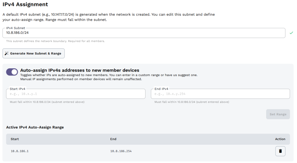 Assegnazione indirizzi IP ZeroTier
