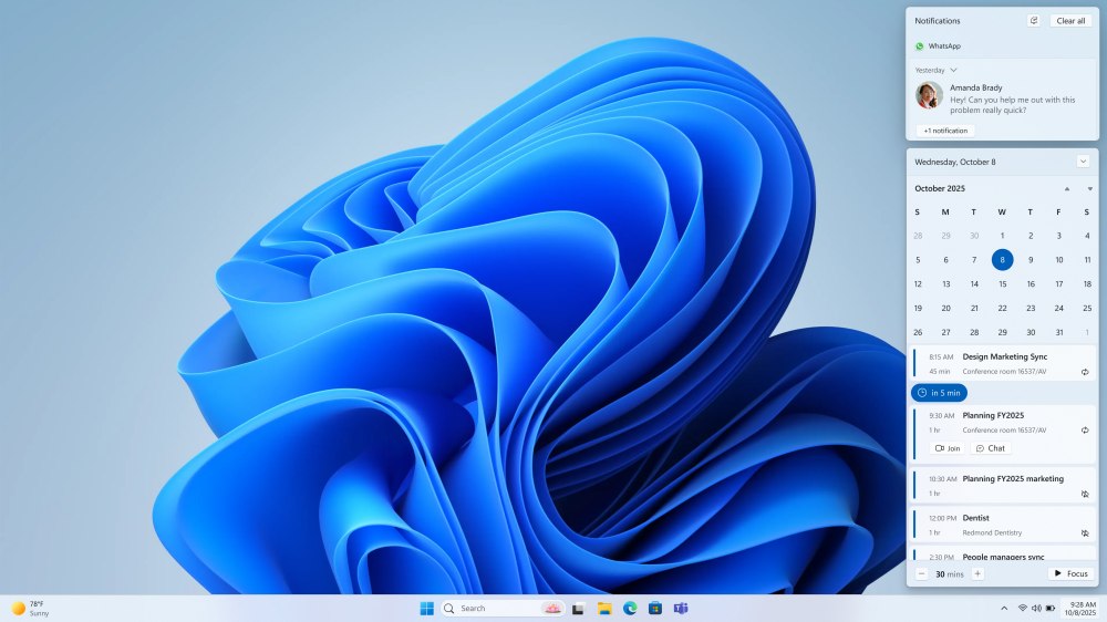 Calendario Windows 11: Vista Agenda