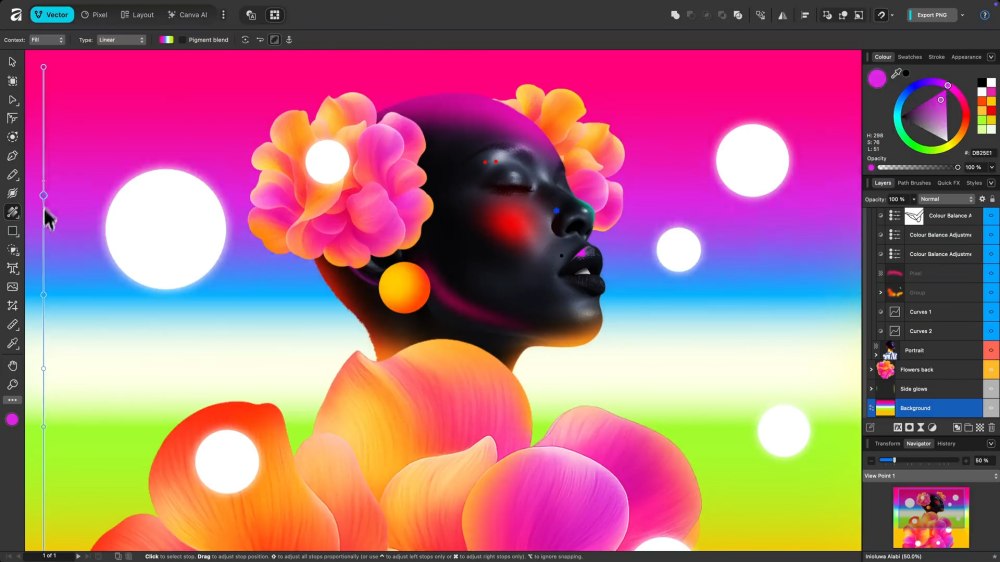 Interfaccia Affinity Linux