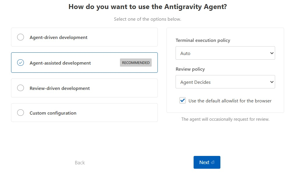 Comportamento agente AI Google Antigravity