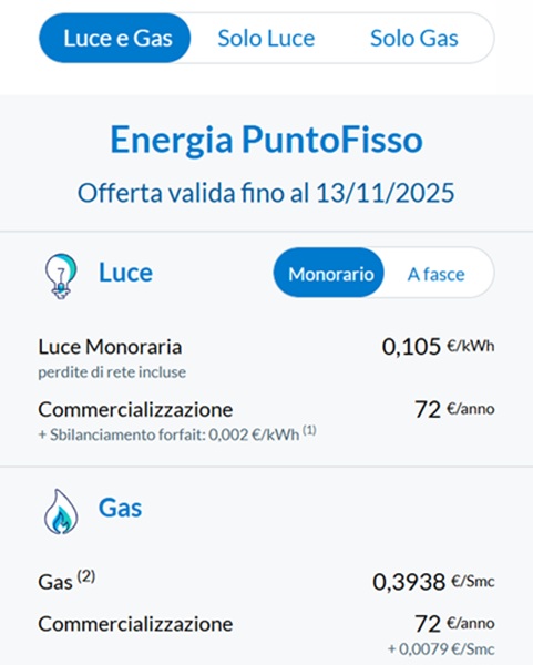 engie energia puntofisso fino al 13 novembre