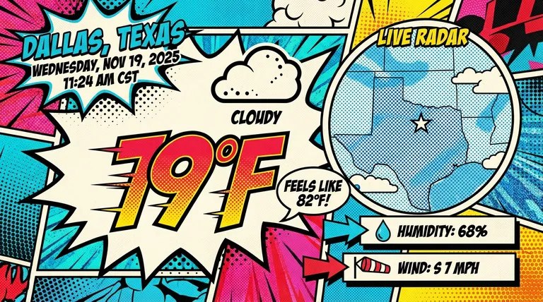 Infografica creata con dati meteo in tempo reale