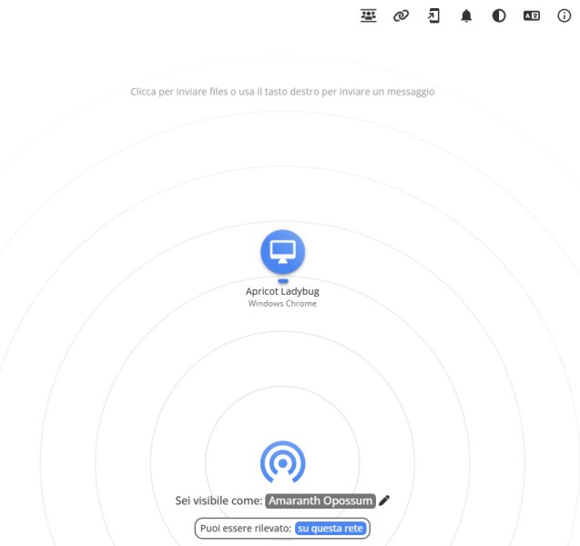Schermata principale PairDrop