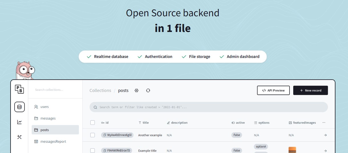 PocketBase, backend per sviluppo app