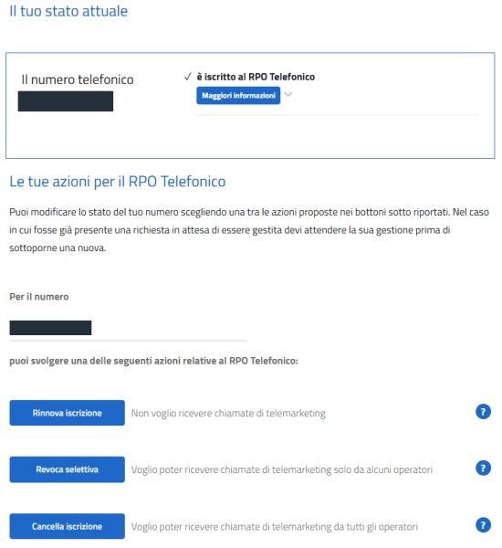 Rinnovo iscrizione Registro delle Opposizioni