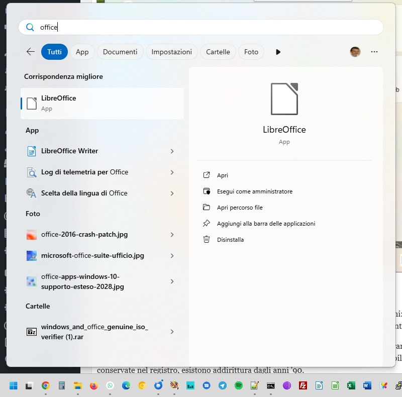 Scorciatoia Windows 11 per ricerca file, cartelle e app