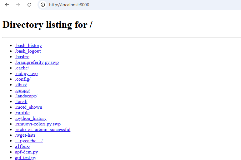 Server Web locale con WSL in Windows