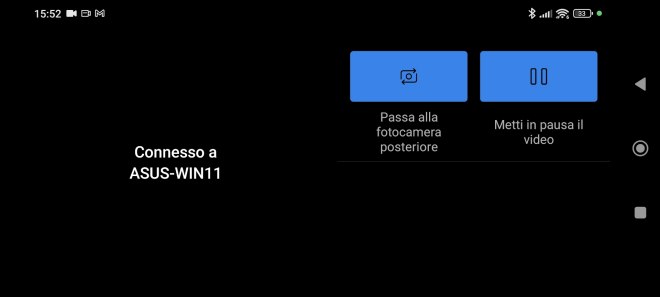 Impostazione streaming video fotocamera Android su Windows 11