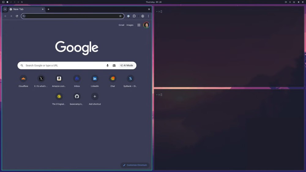 Finestre affiancate in Omarchy Linux