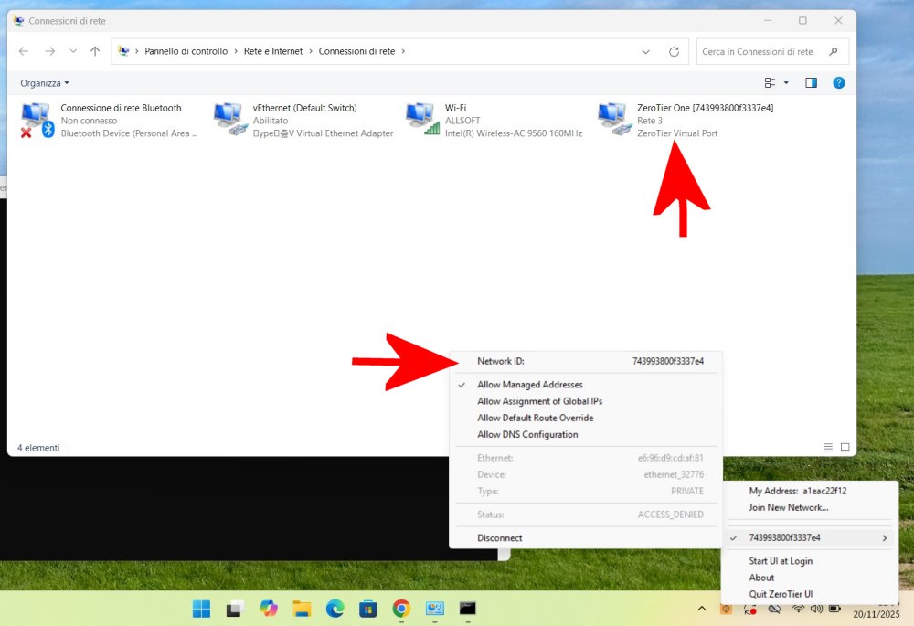 ZeroTier Windows: connessione alla VPN