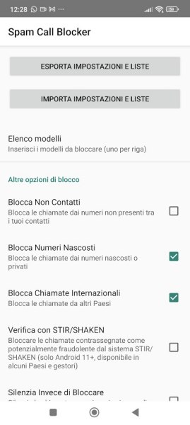 Blocco chiamate dall'estero in entrata