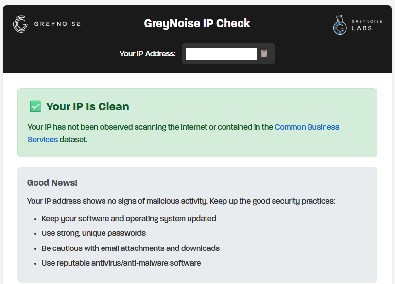 Controllo sicurezza indirizzo IP pubblico