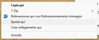 Copiare e spostare file e cartelle su Windows 11 con tasto destro