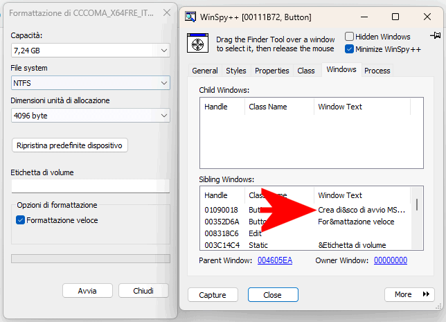 Disco avvio MS-DOS Windows 11