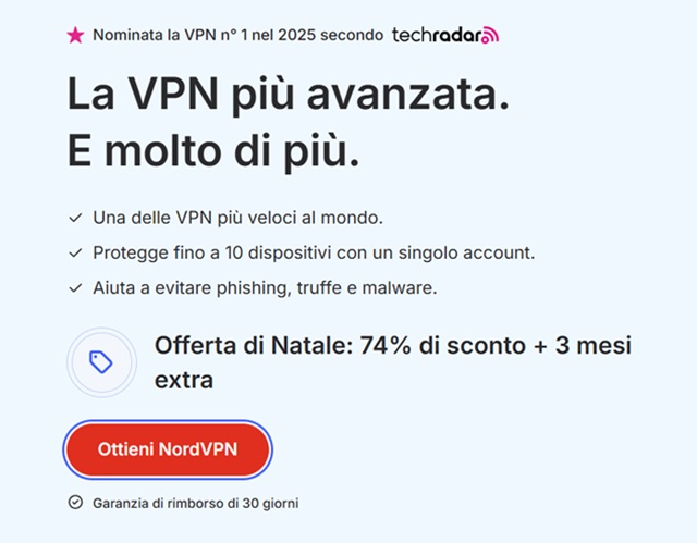 nordvpn offerta natale