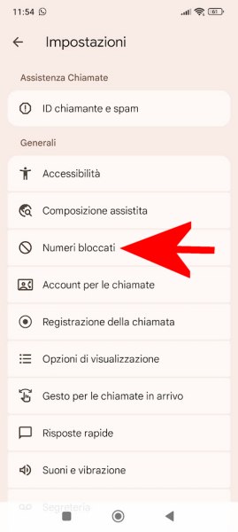 Numeri bloccati app Google Telefono