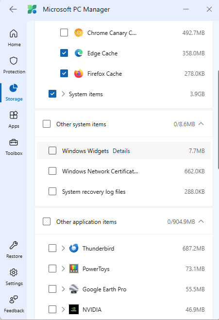 Pulizia sistema con PC Manager