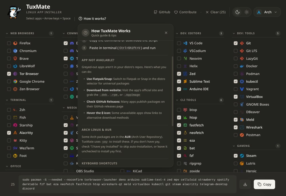 Installazione automatica programmi Linux